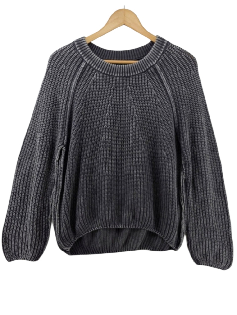 NWOT Blu Pepper Charcoal Wash Cotton Pullover Sweater Women's Size Medium